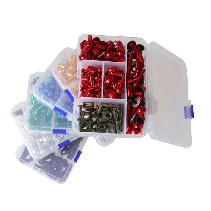 177 pièces/boîte vis moto modification accessoires pare-brise couverture ensemble vis aluminium couleur carénage