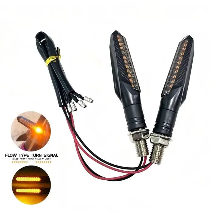 2 pièces 12V moto LED clignotants lumière 12LED clignotant arrière