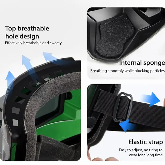Casque de soudage à changement de lumière automatique monté sur la tête, bande réglable détachable, masque respirant de type divisé