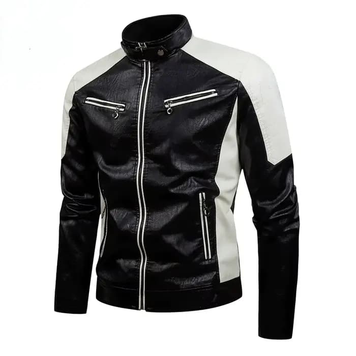 Veste de motard élégante couleurs contrastées classique