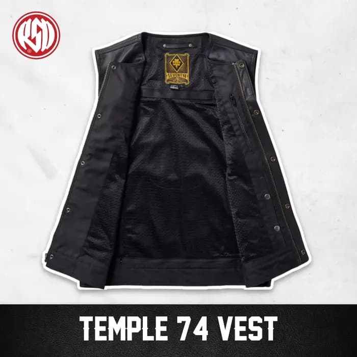 RSD Temple Gilet moto hommes Veste Original classique en cuir de Buffalo Vintage