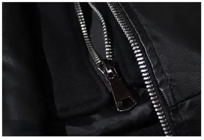 Veste à capuche en cuir PU pour hommes