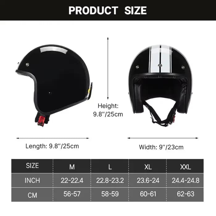 Casque Open Face 3/4 Jet avec visière à bulles