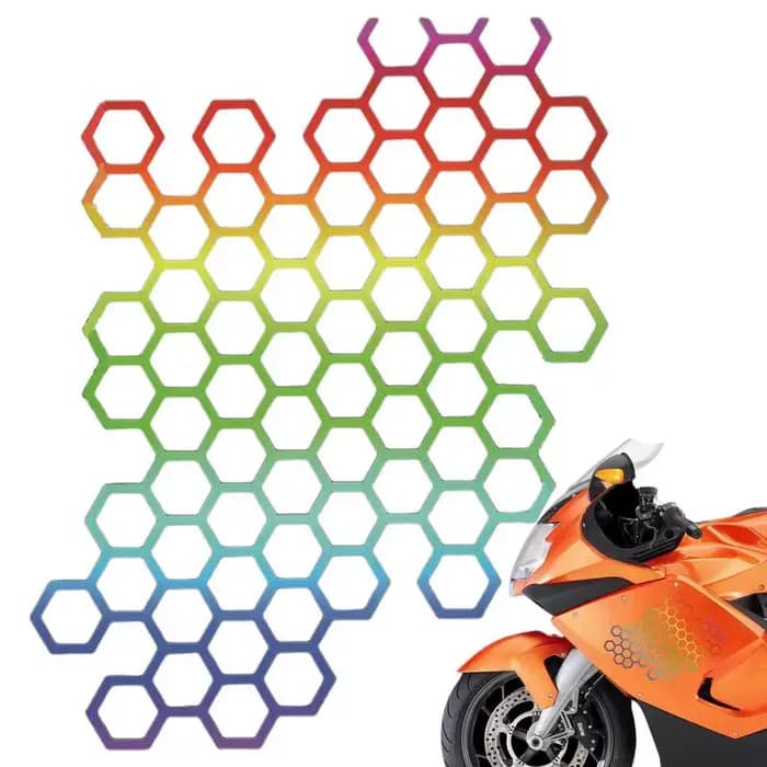 Autocollant de casque de moto en nid d'abeille