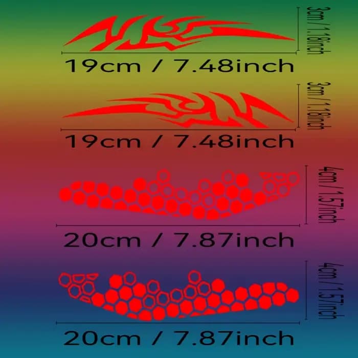Autocollant géométrique rouge pour casque de moto