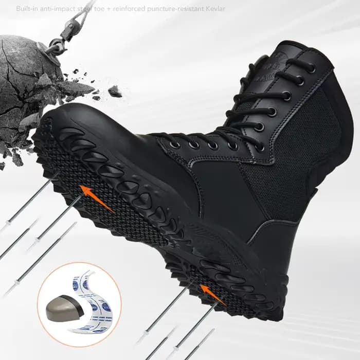 Bottes de travail et de sécurité pour hommes, bottes d'extérieur, chaussures de travail anti-perforation, bottes de combat dans le désert, chaussures de protection, bottes à bout en acier