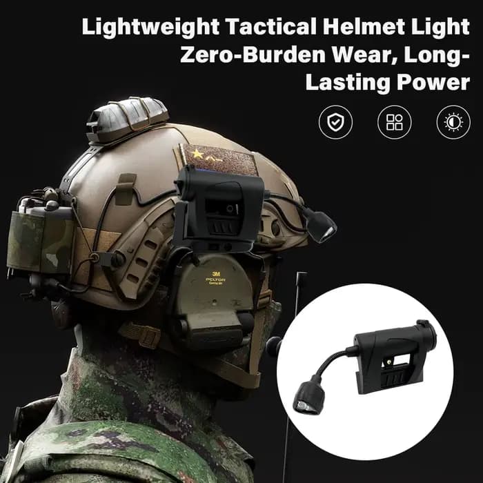 Lampe de casque tactique à 3 modes, lampe torche LED pour éclairage nocturne extérieur, chasse au laser, cyclisme militaire, pêche
