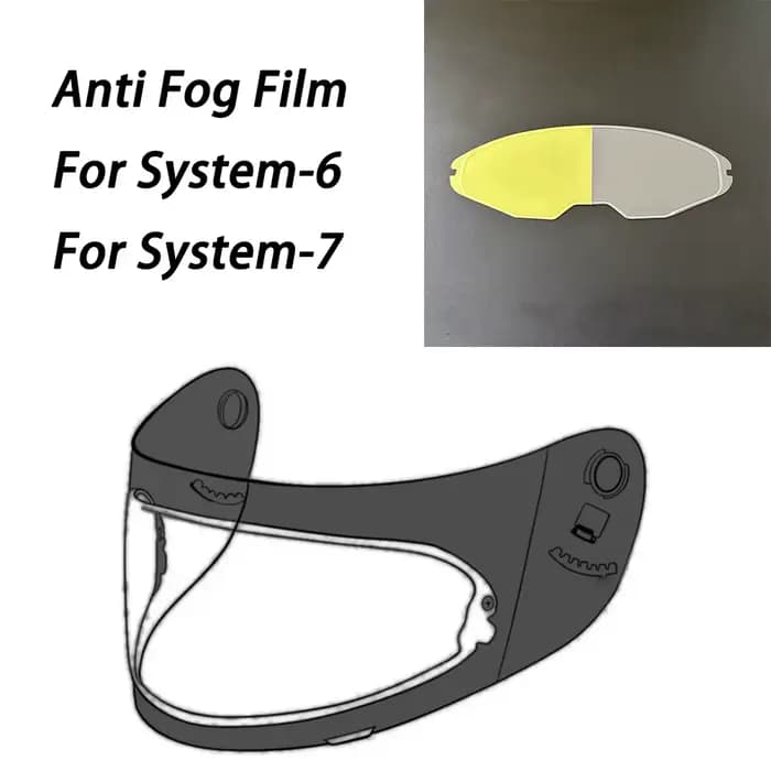 Film anti-buée pour visière de casque compatible avec les systèmes BMW System-6 et System-7
