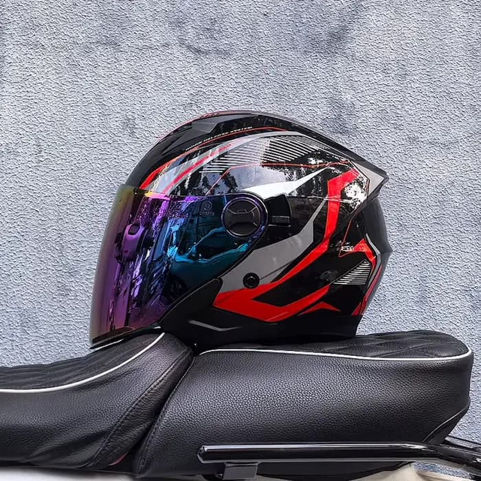 Demi-casque de moto tout-terrain gris mat pour hommes et femmes