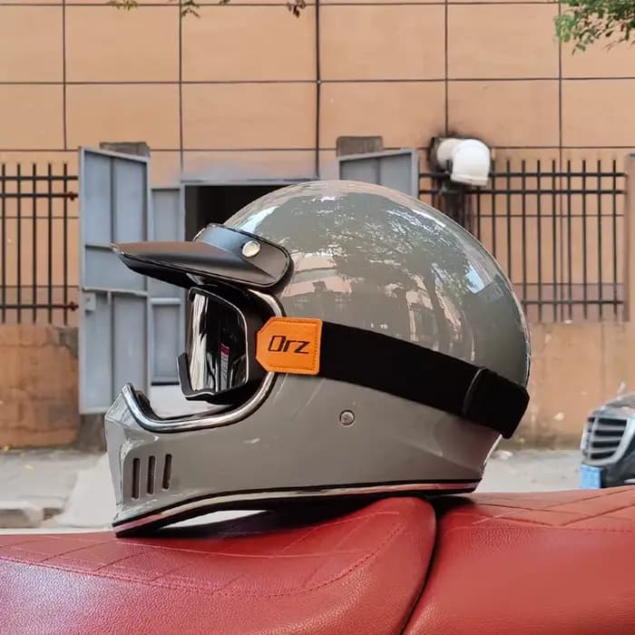 Casque de moto intégral vintage, casque de moto rétro Chopper, ent.com