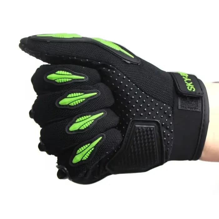 Kawasaki gants de moto cavalier anti-dérapant doigt complet course