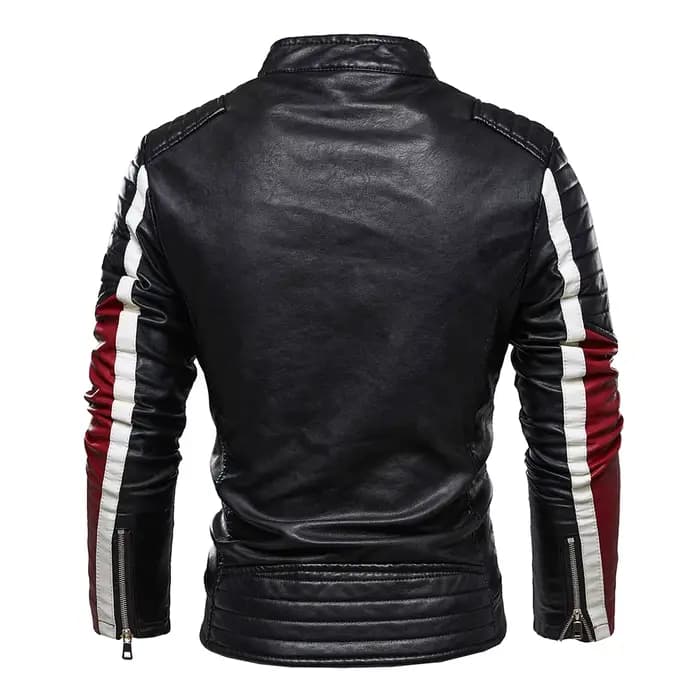 Veste de motard en cuir jaune pour homme