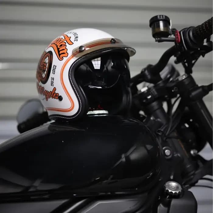 Casque de moto de croisière rétro unisexe