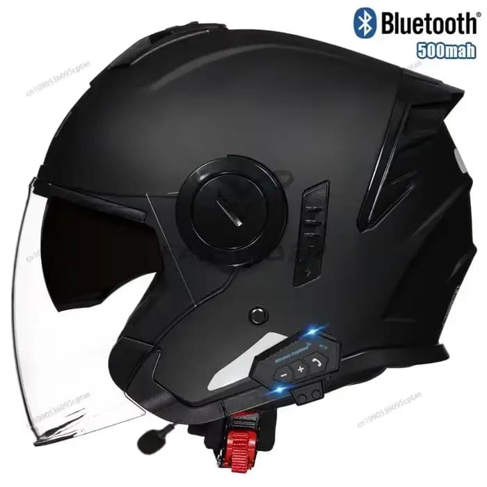 Casque de Moto Anti-buée double lentille Bluetooth