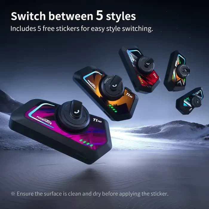 2 pièces Fodsports T1 Pro interphone de moto casque Bluetooth