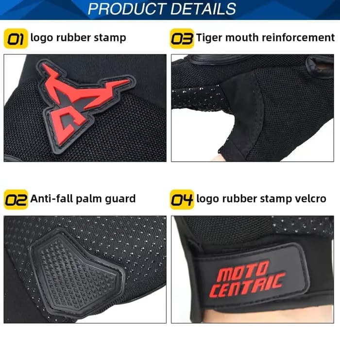 Gants de moto demi-doigt respirants
