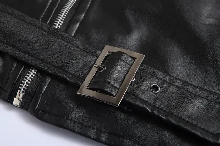 Veste en cuir PU pour hommes