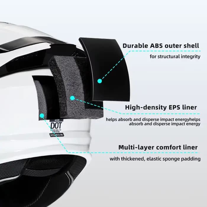 Casque de moto modulaire à visière relevable pour homme