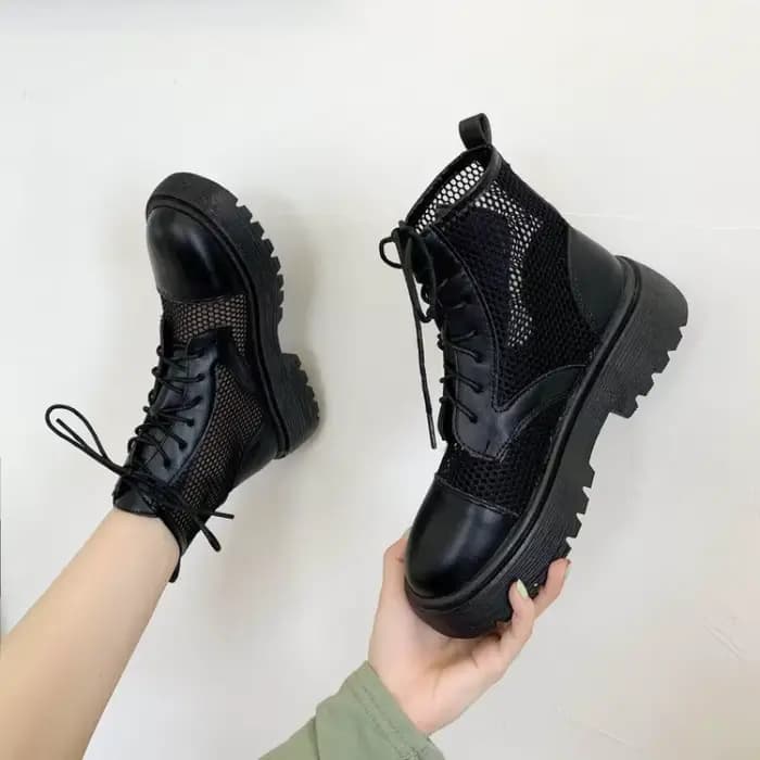 Bottes à Baril Court en Cuir pour Femme