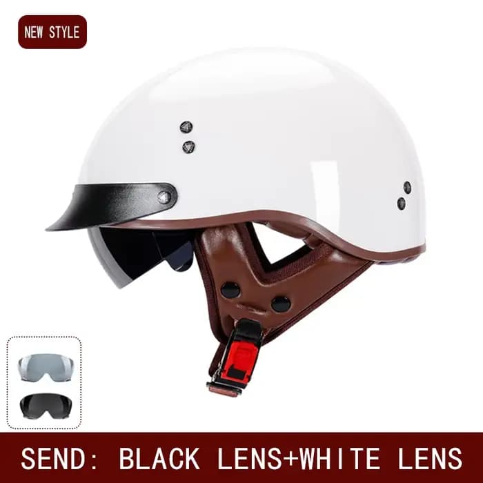 Nouveau casque de moto électrique Standard quatre saisons demi-casque rétro universel