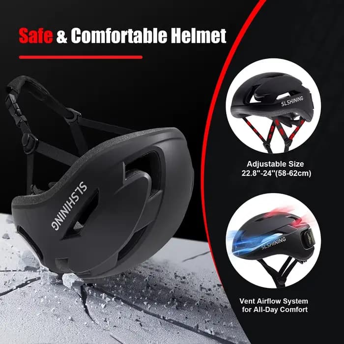 Casque de vélo SLSHINING avec lumière, casque à écran LED avec contrôle par application, écran LED personnalisable, casque de vélo pour scooter, cyclisme, patinage