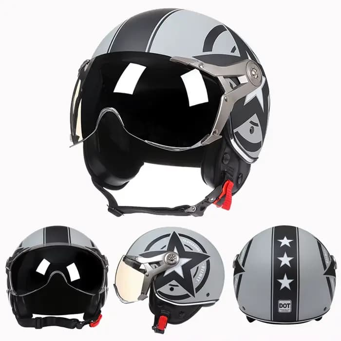 3/4 casque de Moto à visage ouvert homme femmes Cascos Para