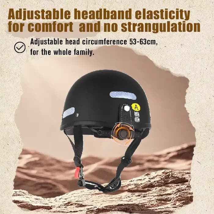 Casque de moto vintage Demi-casque Cruiser pour hommes
