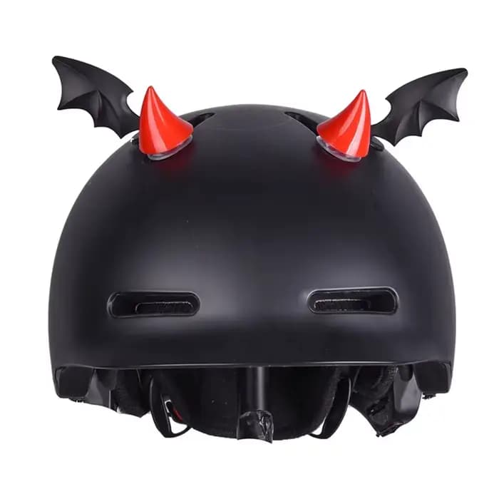 2PCS Décoration de casque de moto mignonne en caoutchouc en forme de corne