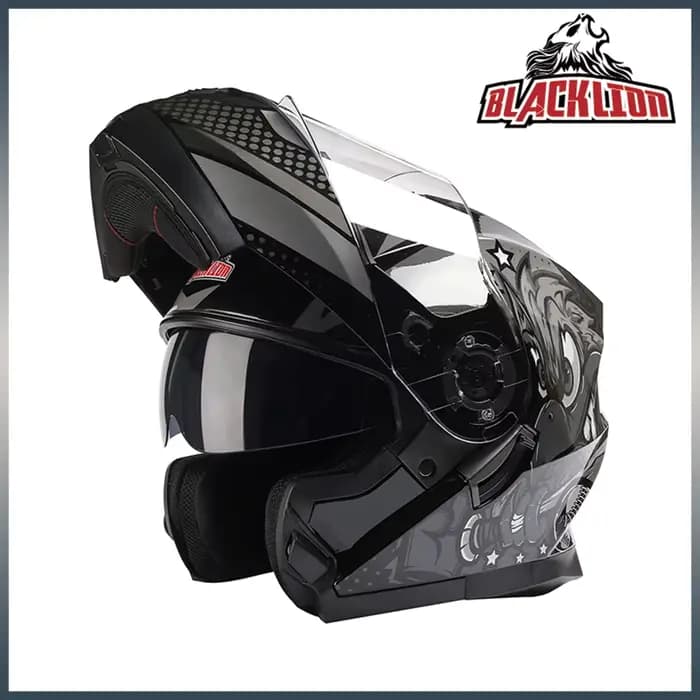 Casque de moto à double lentille