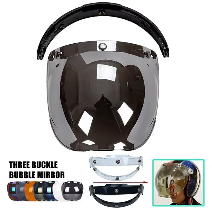 Casque bulle visières Vintage moto casques visage ouvert rabattable