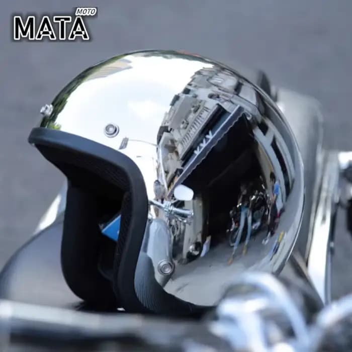 Casque de moto rétro Silver Jet Open 3/4 Chopper