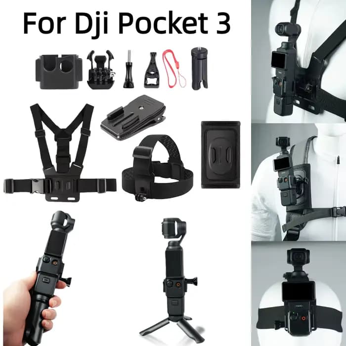 Accessoires pour DJI Pocket 3, clips pour sac à dos, sangles de poitrine, Mini trépieds, accessoires pour caméra d'action