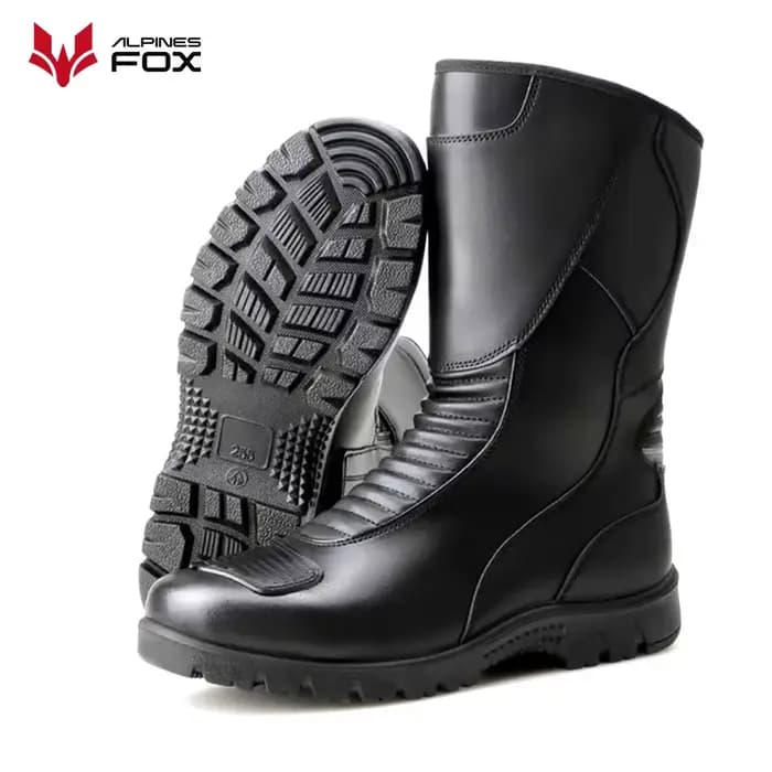 Bottes d'équitation de moto vintage en cuir pour hommes