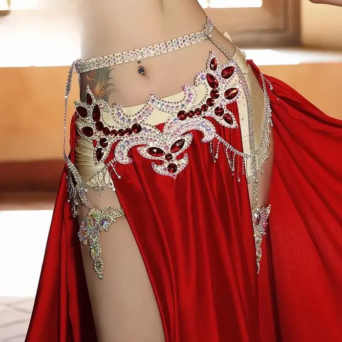 Boucles de jambe en chaîne de taille à boucle traversante pour danse du ventre, diamants super scintillants, diamants colorés, Costumes de danse exotiques, boucles d'oreilles, accessoires