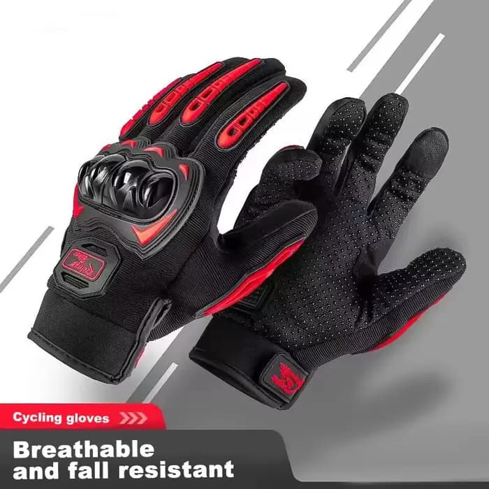 Gants de moto en cuir véritable pour hommes
