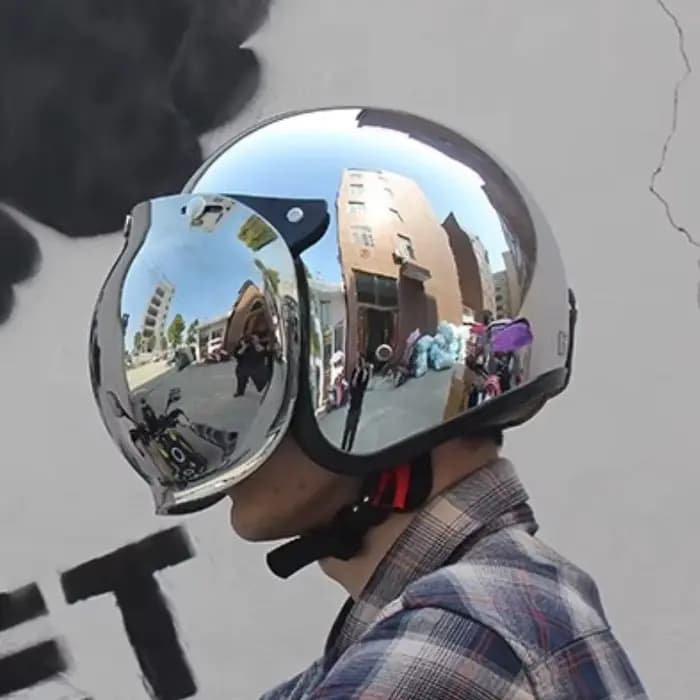 Casque de moto rétro Silver Jet Open 3/4 Chopper