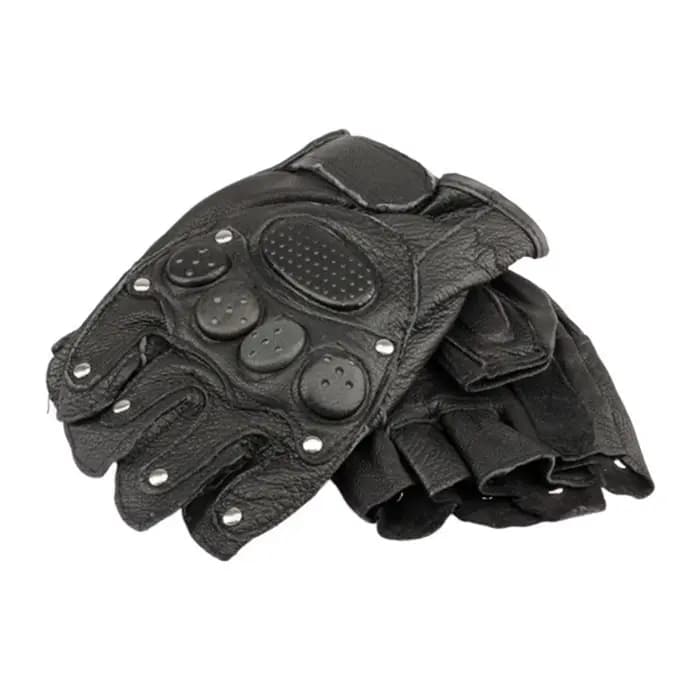 Gants de moto sans doigts en cuir pour homme et femme, gants de sport d'extérieur à demi-doigts pour le cyclisme, la randonnée, la pêche, la moto