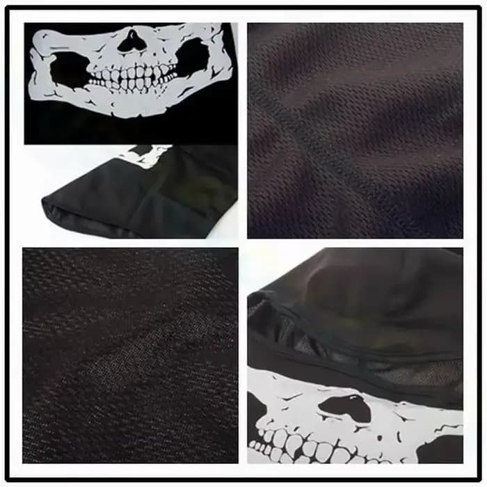 Cagoule de vélo masque complet imprimé crâne moto