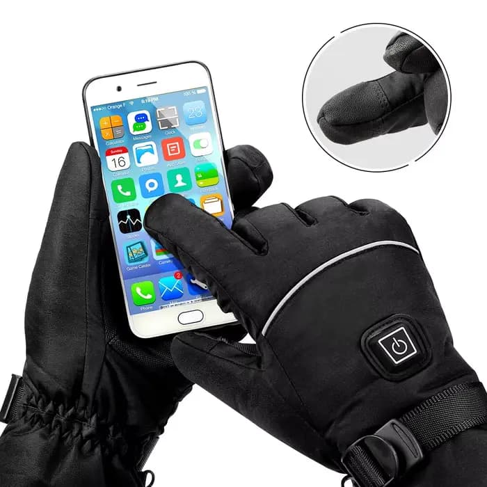 Chauffage Gants De Moto Étanche Motocross Guantes Gant Écran Tactile Chauffé