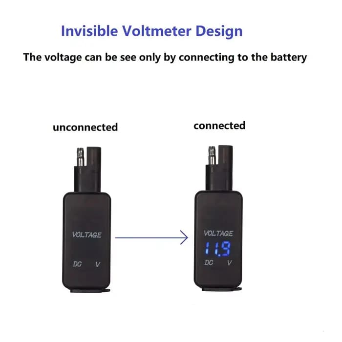 Adaptateur SAE vers USB avec voltmètre pour moto