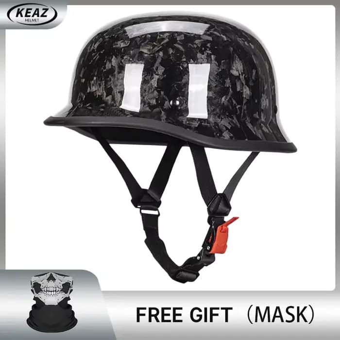 Casque demi-visage en fibre de carbone pour moto