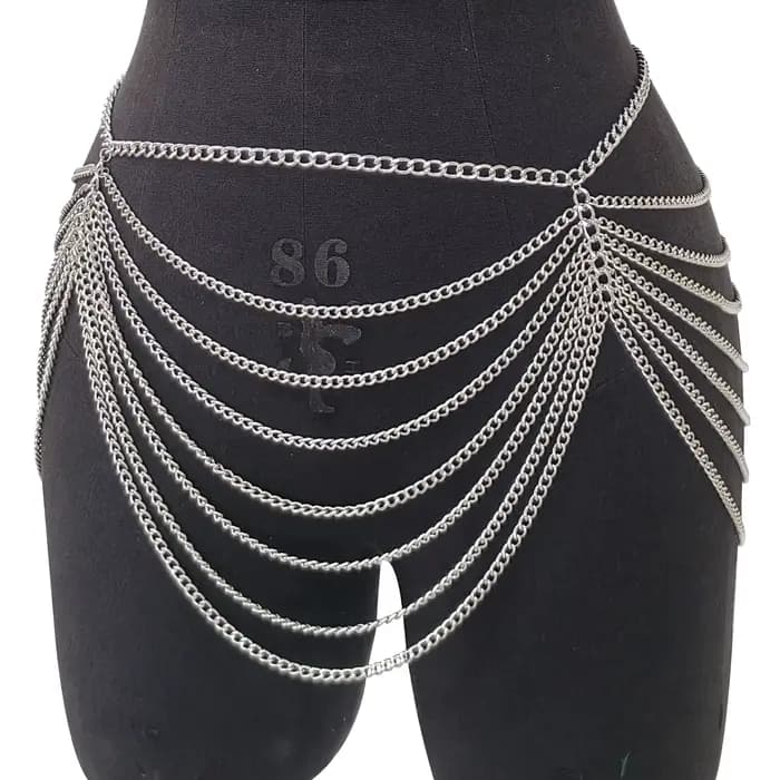 Chaîne de taille décorative pour jupe midi sexy, chaîne de taille à pampilles, accessoires pour fille audacieuse, chaîne de taille ajourée