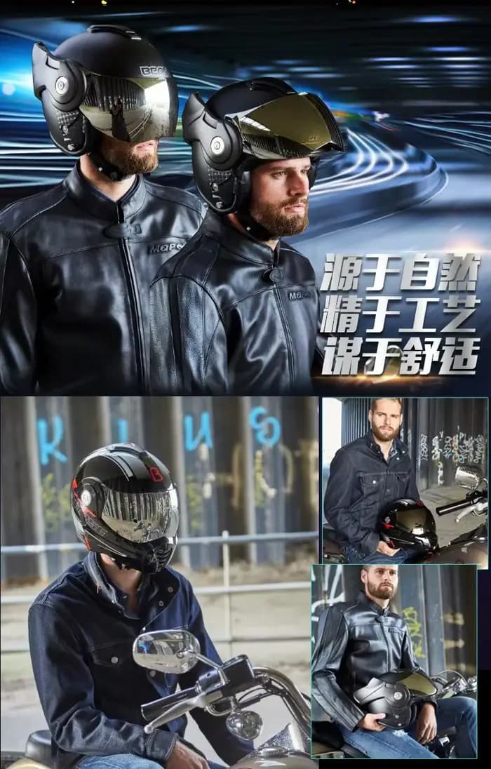BEON moto arrière rabattable casque