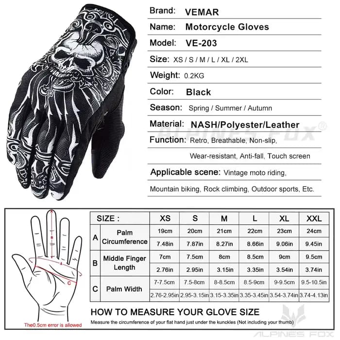 VEMAR doigt complet course moto gants luva motoqueiro guantes