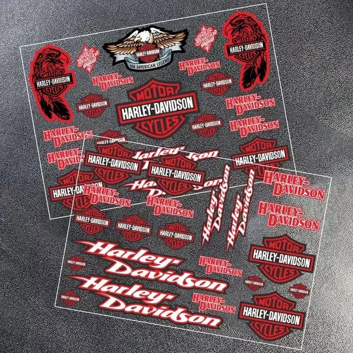 Ensemble d'autocollants emblèmes Harley Davidson - Lettres adhésives réfléchissantes pour la décoration DIY de moto et de casque