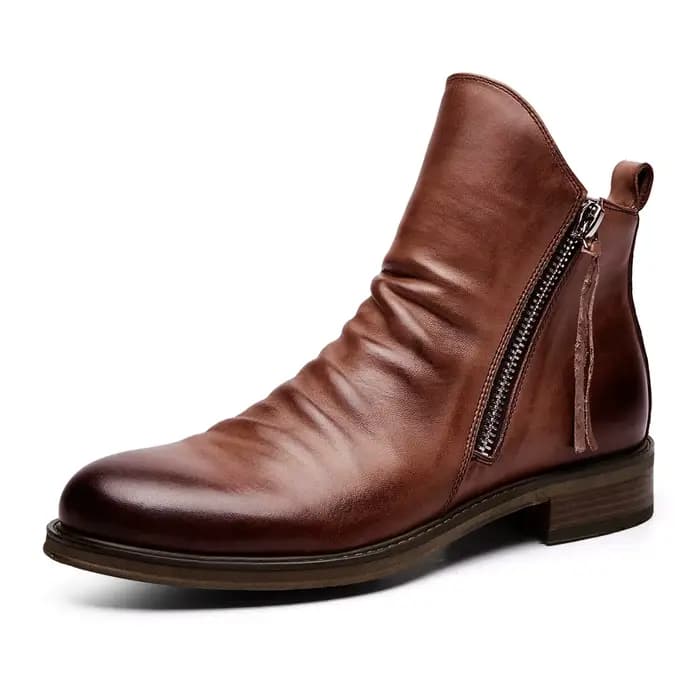 Bottines rétro confortables en cuir antidérapantes pour hommes