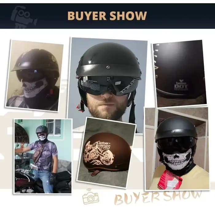Casque de moto rétro d'été pour hommes et femmes