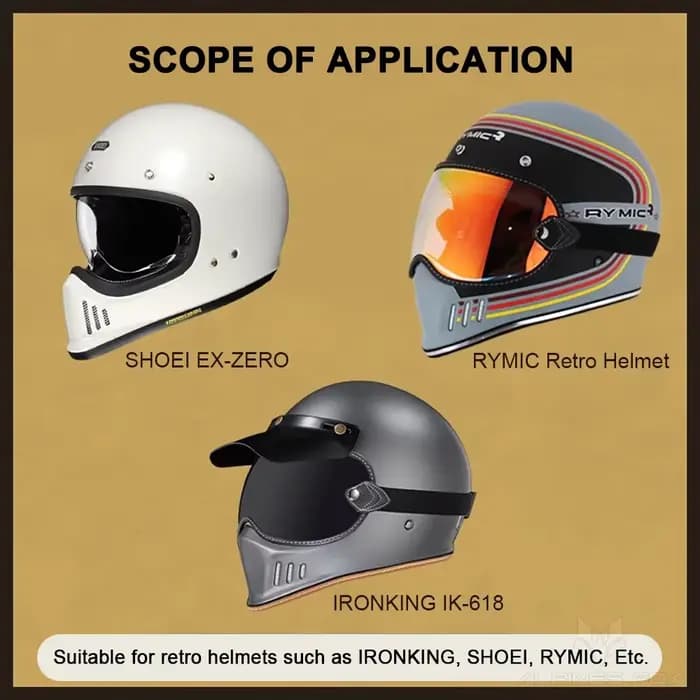 Visière de casque de moto demi-visage rétro