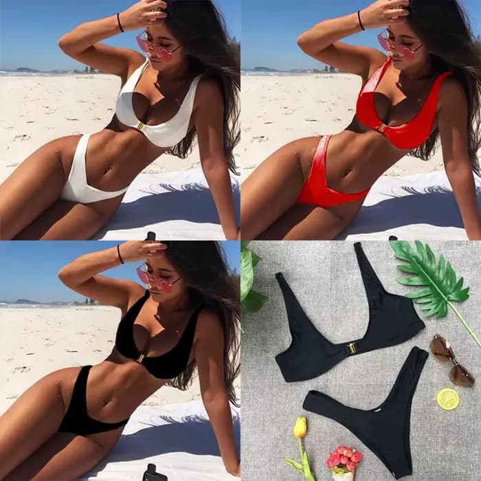 Maillot de bain pour femmes, vêtements de plage d'été, ensemble de bikini brésilien sexy, maillot de bain taille basse pour femmes, Biquini