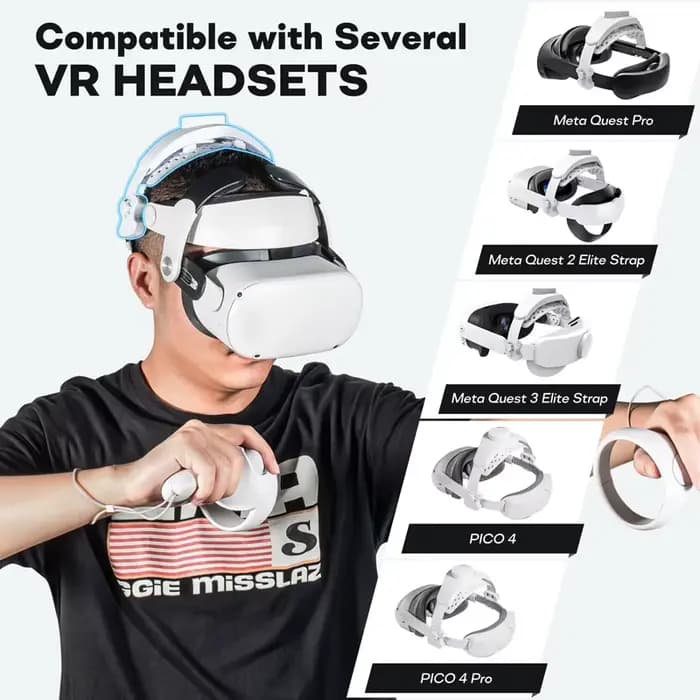 Sangle de tête réglable pour Meta Quest Pro/PSVR2, réduit la pression sur la tête, confort amélioré, accessoires VR pour Meta Quest 3S/3